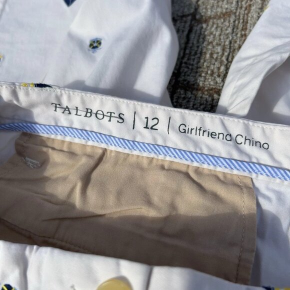 Talboots Pants Women's 12 White Straight Capri Cut Ivory The Girlfriend Chino - Picture 4 of 14